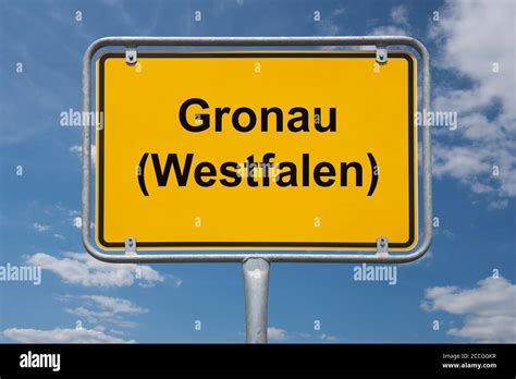 Ortstafel Gronau (Westfalen), Nordrhein-Westfalen, Deutschland | Place name sign Gronau ...