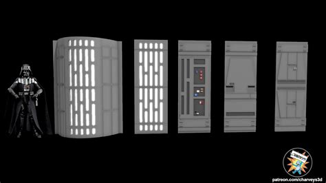 3D file Star Wars Death Star Wall Panels for 3.75", 6", 12" figure Dioramas・3D printable design ...