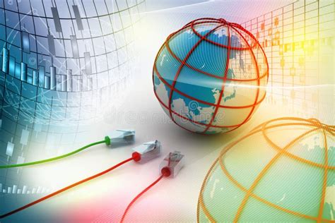 Earth and cable stock illustration. Illustration of cyberspace - 74790813