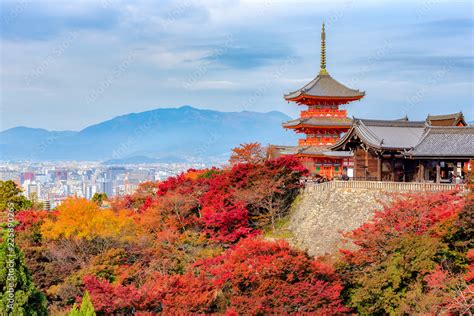 Autumn Color at Kiyomizu-dera Temple in Kyoto, Japan Stock Photo ...