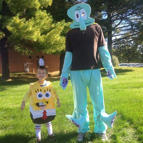 Homemade SpongeBob and Squidward Costumes - Costume Yeti