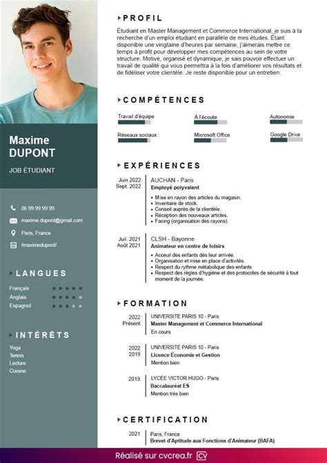 CV Job Étudiant : Exemple Gratuit et Conseils (Guide 2024)