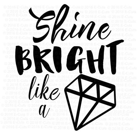 Shine Bright Like a Diamond SVG DXF Digital Download Vinyl Cut - Etsy