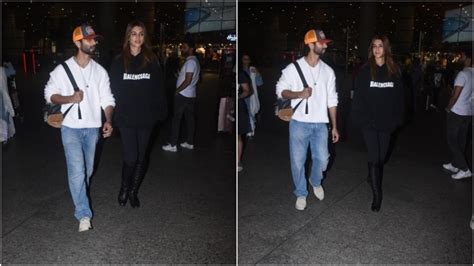 Kriti Sanon, Shahid Kapoor walk out of airport in comfy casuals: Pics ...