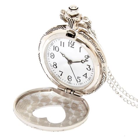 Silver-Tone Endless Heart Pocket Watch Pendant Necklace | Claire's US