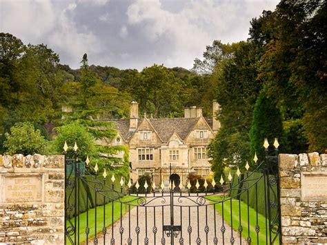 The Upper Slaughter Manor, a picturesque Elizabethan manor house is located above the River Eye ...