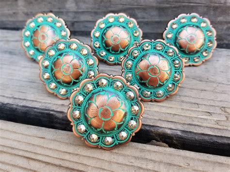 Turquoise Patina Conchos Saddle Set | Etsy