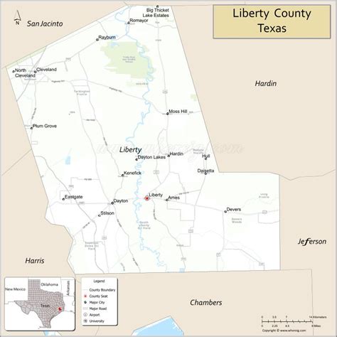 Liberty County Map, Texas - Where is Located, Cities, Population, Highways & Facts