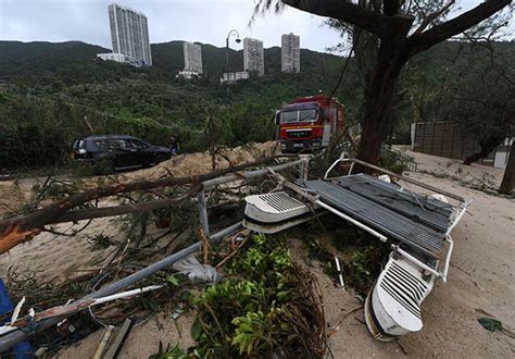 Hong Kong typhoon damage: Horror pictures as Hong Kong DESTROYED by ...