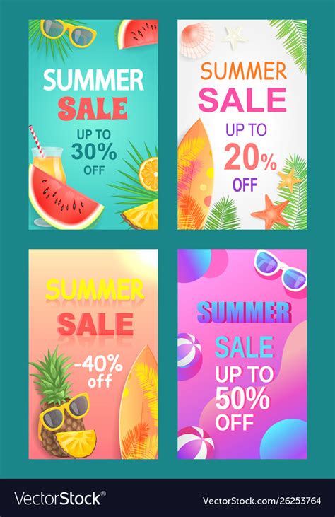 Summer sale banner promotion leaflet sample Vector Image