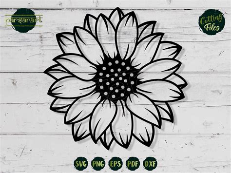 Sunflower SVG, Floral SVG, Sunflower Clipart, Flower SVG, Sunflower Template, Cut File Cricut ...