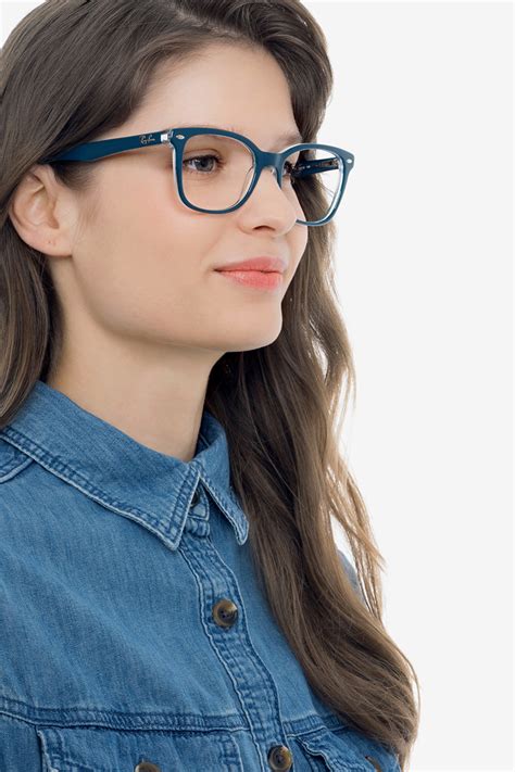 Ray-Ban RB5285 - Square Blue Frame Eyeglasses | Eyebuydirect