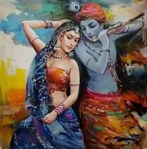 Radha Krishna Love Forever Z Oil Painting Handpainted on - Etsy