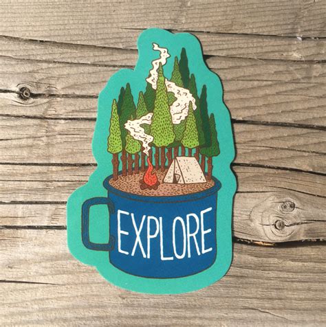 A camping sticker for the wilderness lovers. An outdoor sticker great for water bottles, laptops ...