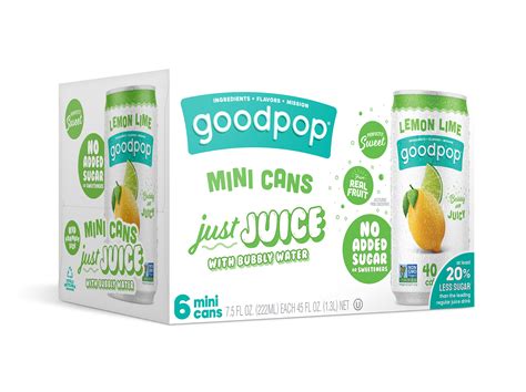 Lemon Lime Mini Cans - Real Juice + Sparkling Water | GoodPop