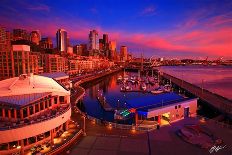 U006 Sunset Seattle Waterfront, Washington | Randall J Hodges Photography