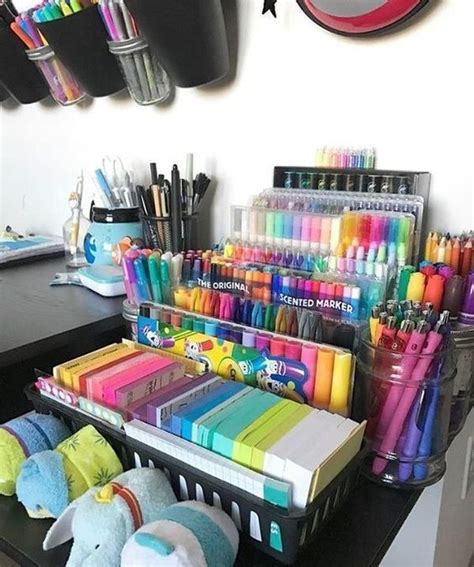 Organized stationary & craft room | School supplies, Room organization ...