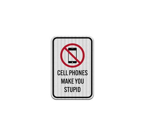 Shop for Funny No Cell Phone Aluminum Sign (EGR Reflective) | Best of Signs