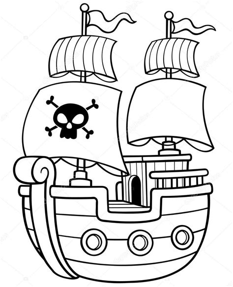 Pirate Ship Coloring Page Easy | Paintcolor Ideas Fits The Bill