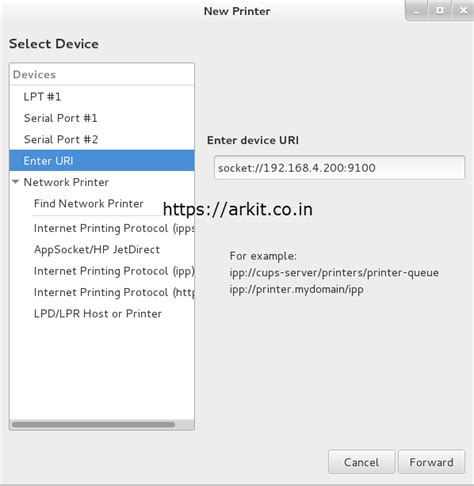 How to Add printer in Linux Adding Printer to CUPS Server Procedure - ARKIT