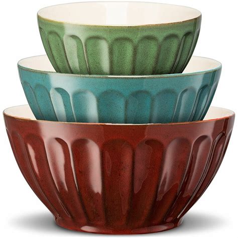 Kook 3 Piece Ceramic Mixing Bowl Set & Reviews | Wayfair