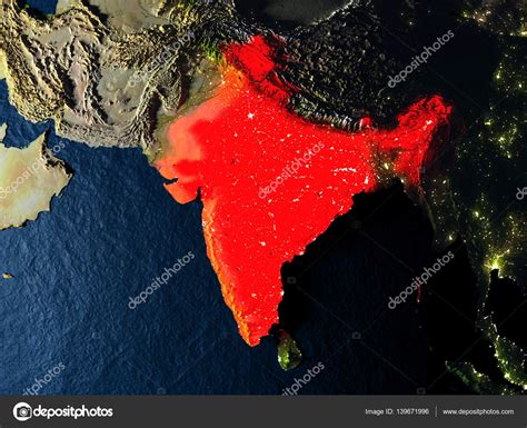 India in red from space at night — Stock Photo © tom.griger #139671996