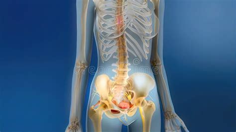 Sacral Nerve Stimulation, Also Known As Sacral Neuromodulation Stock Illustration - Illustration ...