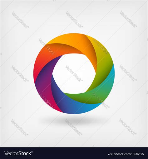 Rainbow color circle logo template Royalty Free Vector Image