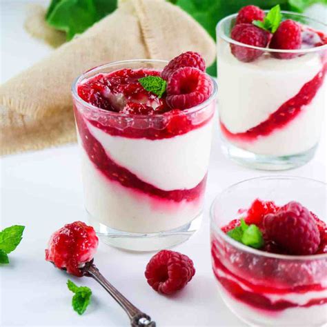 Raspberry and Rhubarb Panna Cotta - a Veg Taste from A to Z