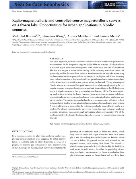 (PDF) Radio‐magnetotelluric and controlled‐source magnetotelluric surveys on a frozen lake ...