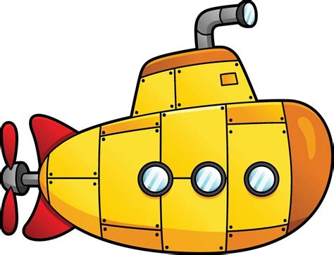 Submarine Cartoon Clipart Colored Illustration 6458319 Vector Art at Vecteezy