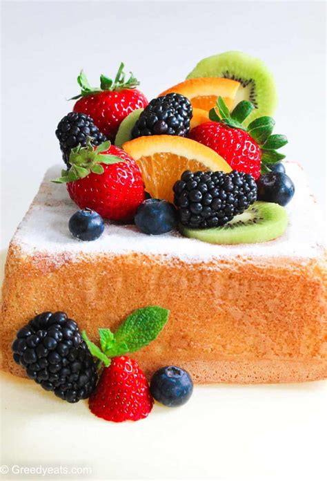 Lemon sponge cake with fresh fruit toppings-so moist and fluffy