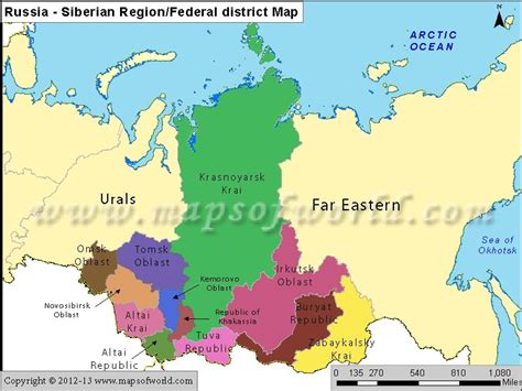 Russia Siberian Region Map