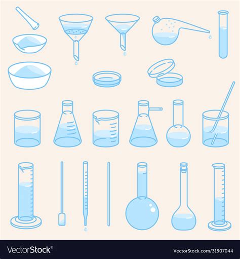 Chemical laboratory glassware Royalty Free Vector Image