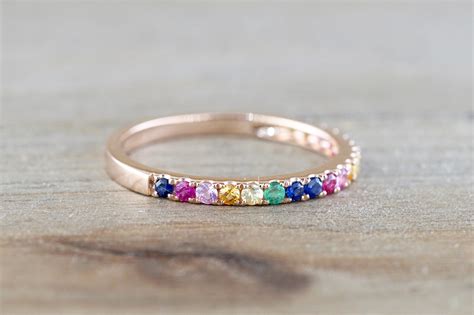 Rainbow Multi Color Gemstone Ring RR010036 – Brilliant Facets