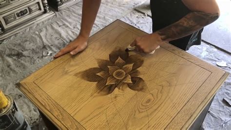 Stain Shading a Flower Design with Wood Stain - YouTube
