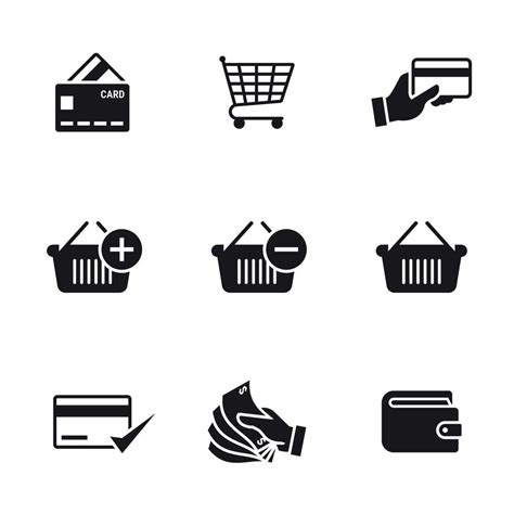 Payment icons set. Black on a white background 19487111 Vector Art at ...