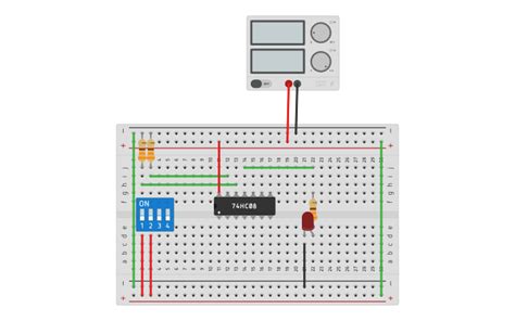 Circuit design Circuit Design AND Logic Gate Using IC 74HC08 | Tinkercad