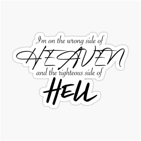 "Wrong Side Of Heaven Lyrics" Sticker for Sale by ashlenamusic | Redbubble