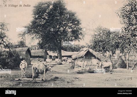 A Village in India, old postcard Stock Photo - Alamy