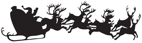 Santa Claus Reindeer Christmas Silhouette Clip art - Sleigh Silhouette Cliparts png download ...