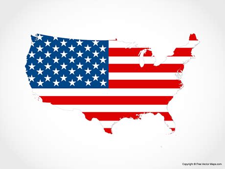 Usa Map With Flag