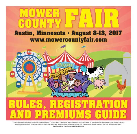 Mower County Fair Rules, Registration and Premiums Guide by Austin ...