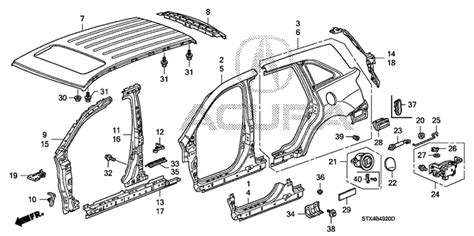 OEM Acura MDX 2007 OUTER PANEL - ROOF PANEL parts