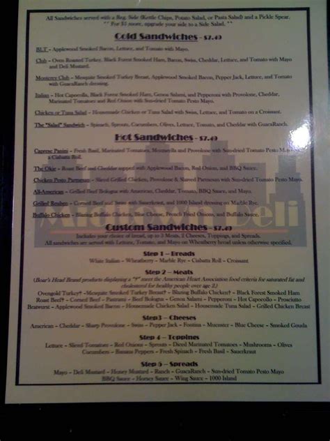 Midtown Deli Menu, Menu for Midtown Deli, Midtown, Oklahoma City - Urbanspoon/Zomato