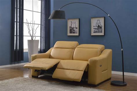 Modern Genuine Leather Recliner Sofa Set with Power - Sofa and Furniture