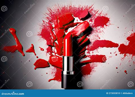 Red Lipstick Swatch with Matte Effect on Lips Stock Illustration ...