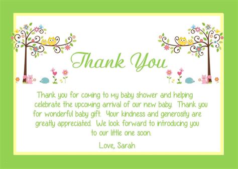 Thank You Card Template For Baby Shower - Sample Professional Templates