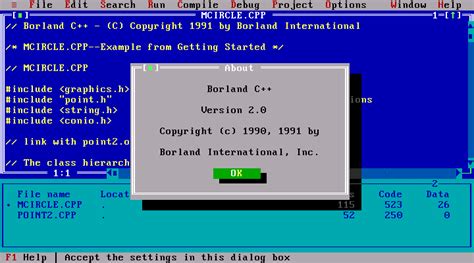 Borland C++ 2.0 (DOS) — WinWorld