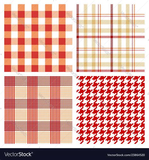 Seamless red checked patterns Royalty Free Vector Image